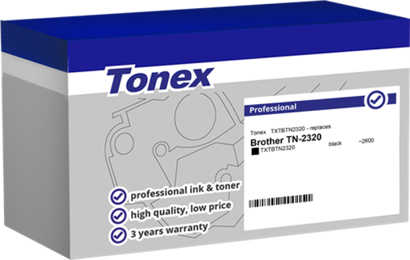 Tonex Toner TXTBTN2320 Schwarz kompatibel mit Brother TN-2320