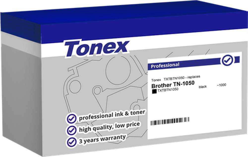 Tonex Toner TXTBTN1050 Schwarz kompatibel mit Brother TN-1050